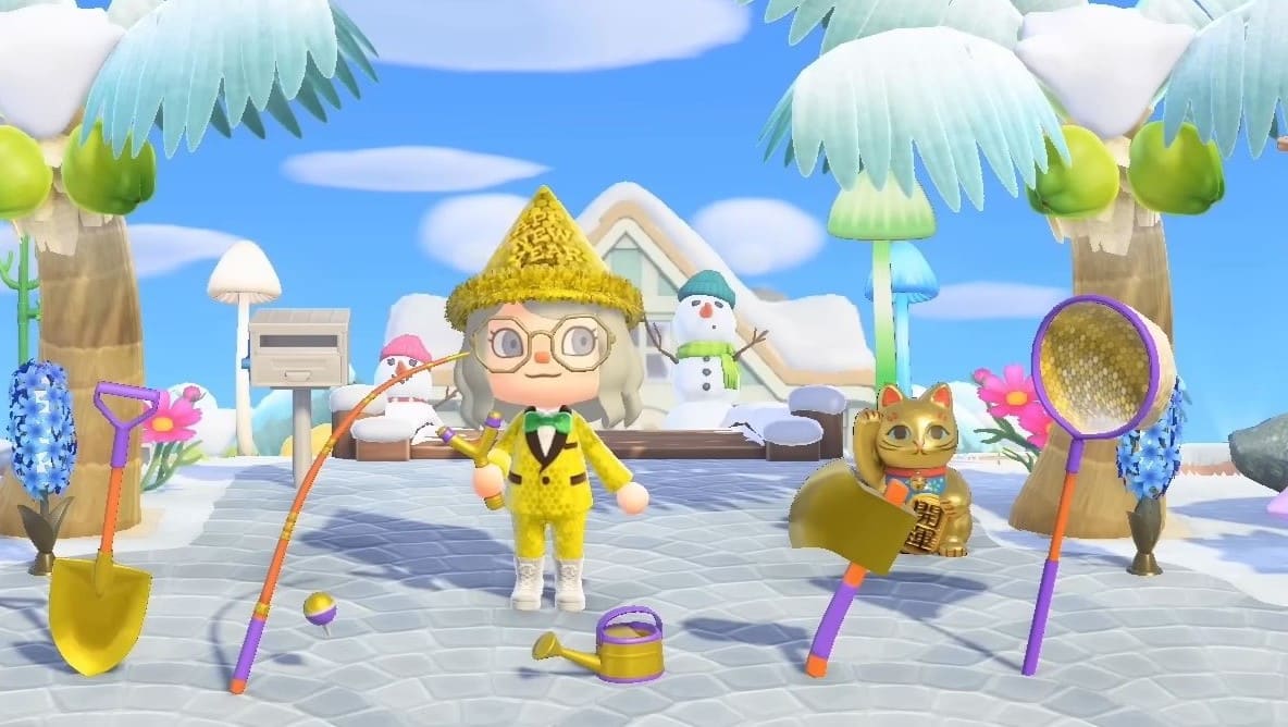 outils dorés animal crossing