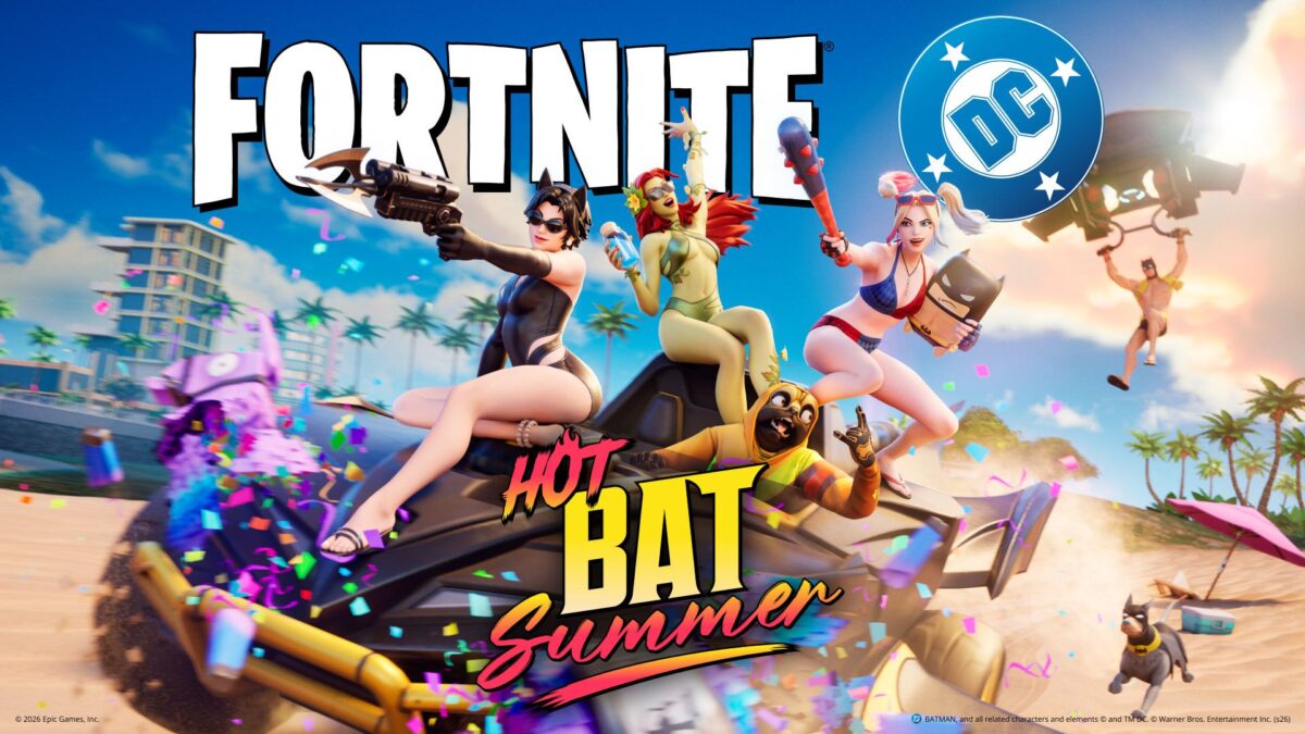 Fortnite : quatre nouveaux skins DC de plage (Batman, Harley Quinn, Catwoman, Poison Ivy) arrivent le 16 juillet 2026 avec une Batmobile et un nouveau Sidekick